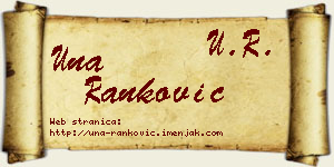 Una Ranković vizit kartica